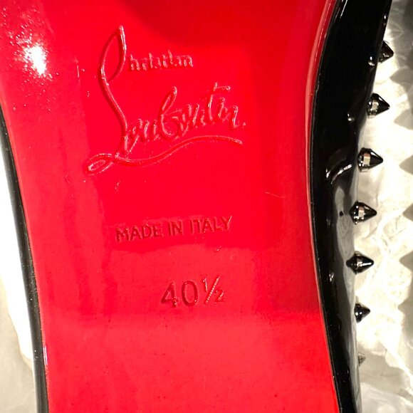 Christian Louboutin PILOUTA JANE SPIKES FLAT Criss Cross Ballerina - Picture 15 of 16